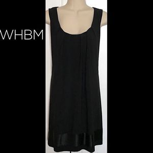 WHBM Black Shift Dress With Silk Trim Size M
